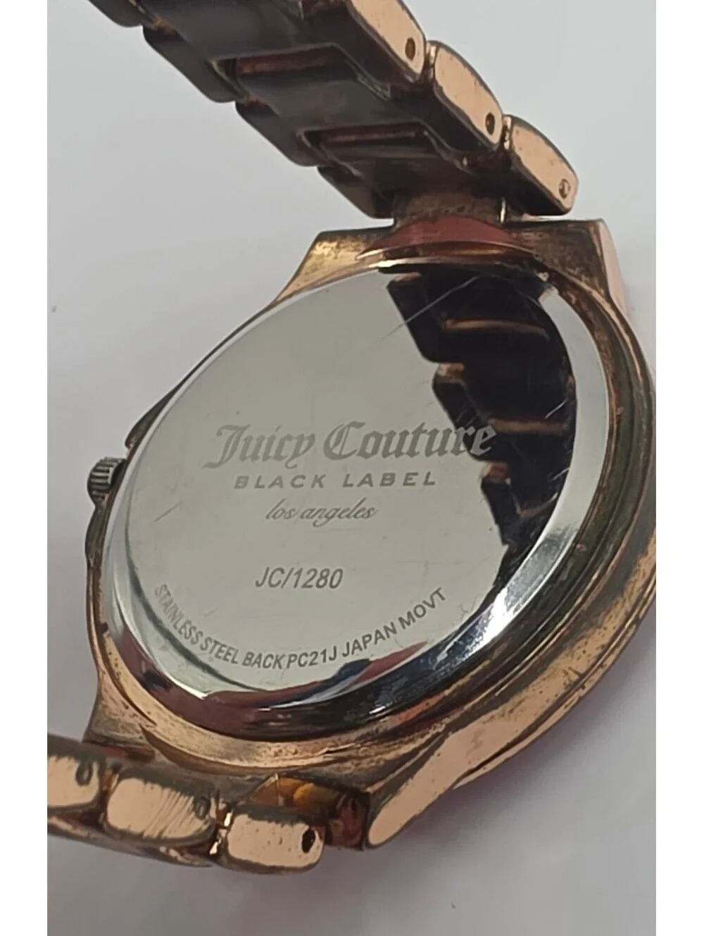 Juicy Couture Black Label JC/1280 Pink Rose Gold Tone Women’s Watch